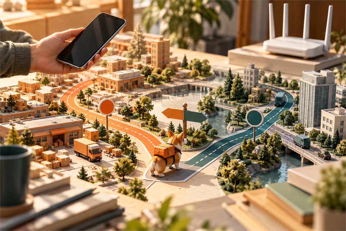 从自动选择到手动核对 微缩城市中不同路线与手机路由器